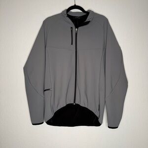 De Marchi Gray Fleece Lined Cycling Jacket Performance Zip Pockets Size XXL